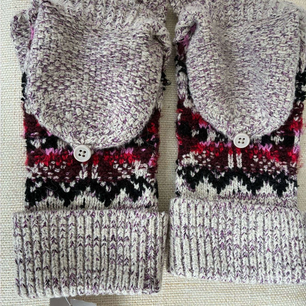 J. Jill Knit Convertible Mittens - oatmeal
